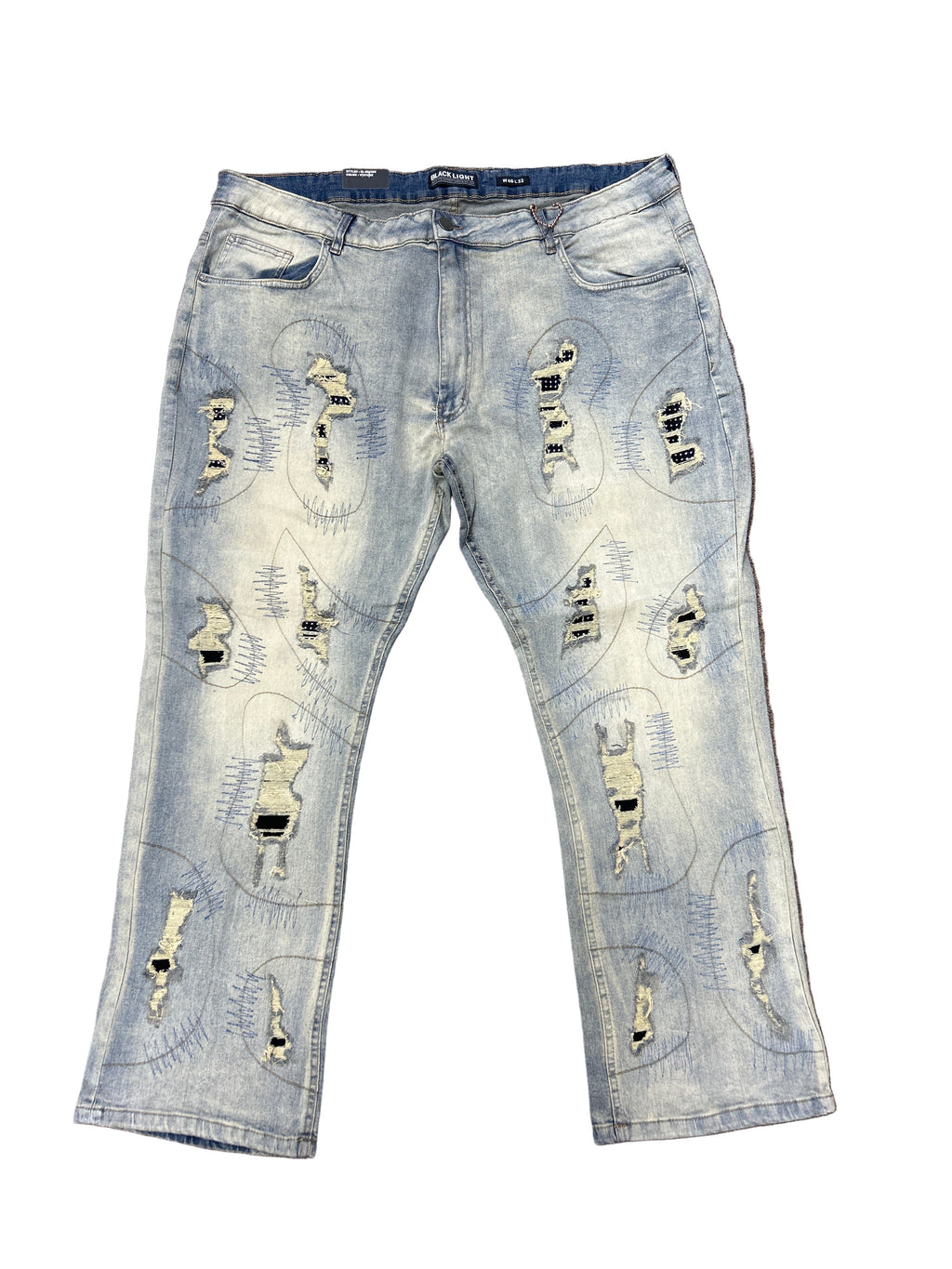 BLACK LIGHT DISTRESSED DENIM