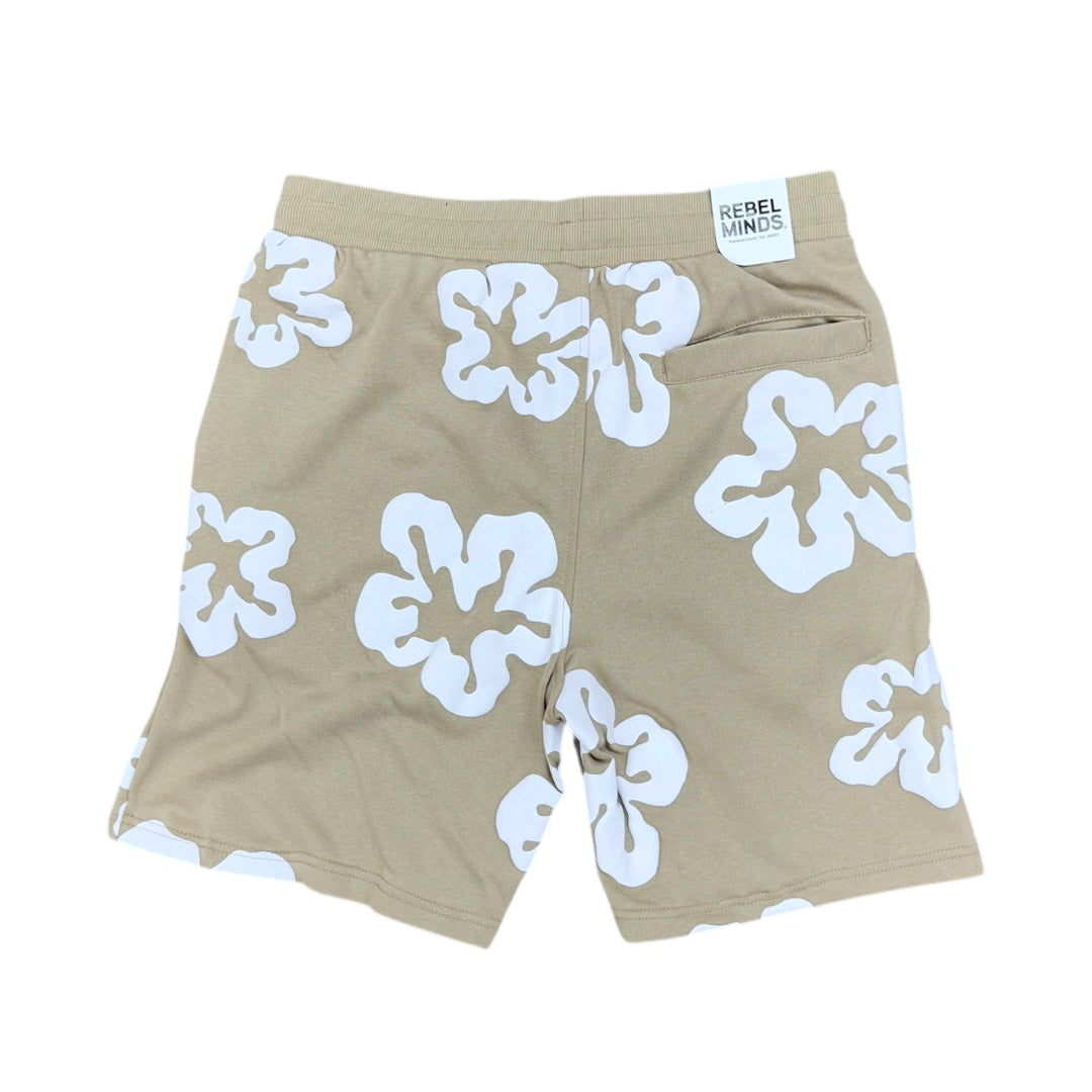REBEL MINDS TEARS TAUPE SHORTS