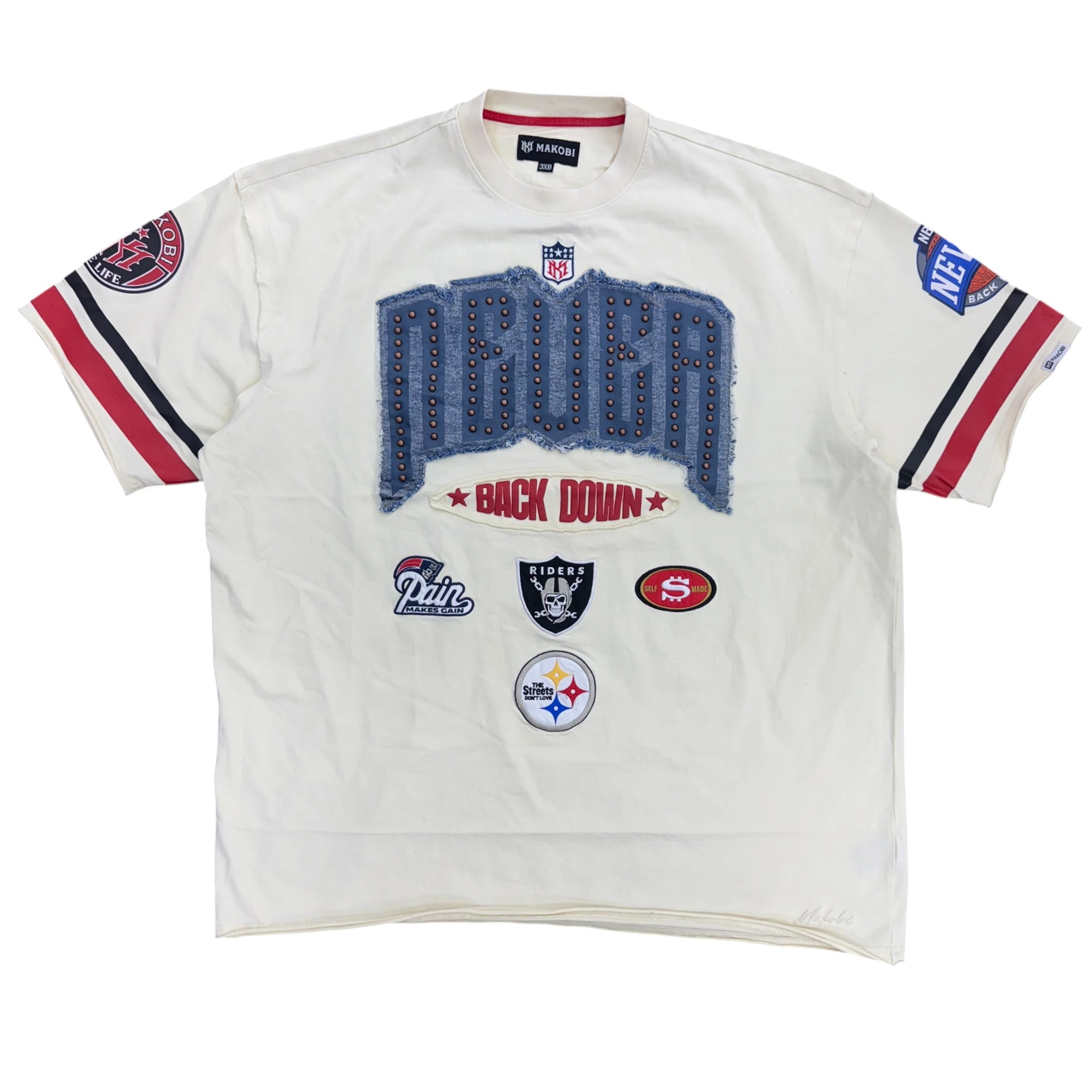 MAKOBI NEVER BACK DOWN BOXED TEE by Makobi