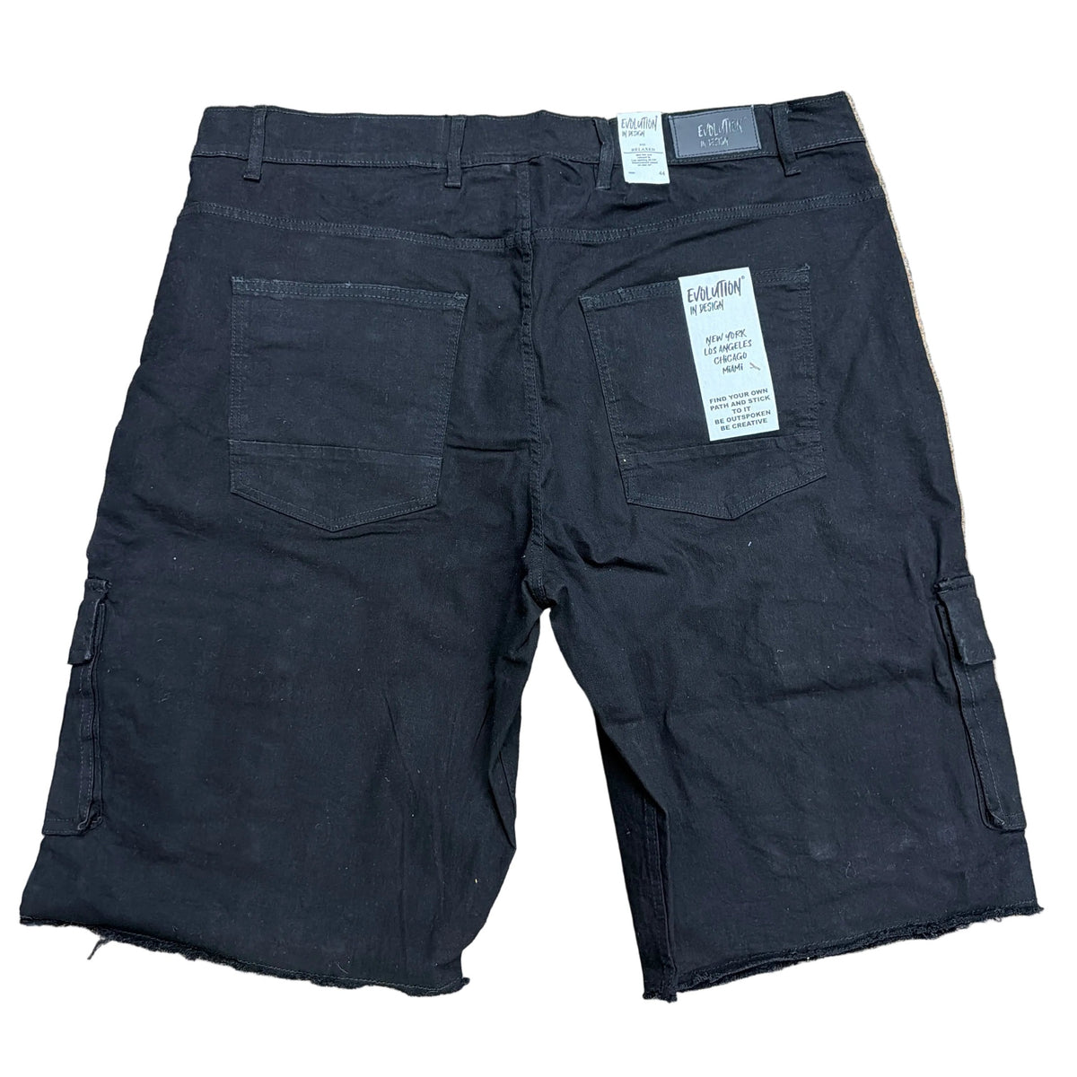 EVOLUTION JET BLACK RELAXED JORTS by EVOLUTION