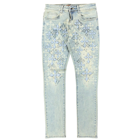 WAIMEA STUDDED CROSS DENIM by WAIMEA