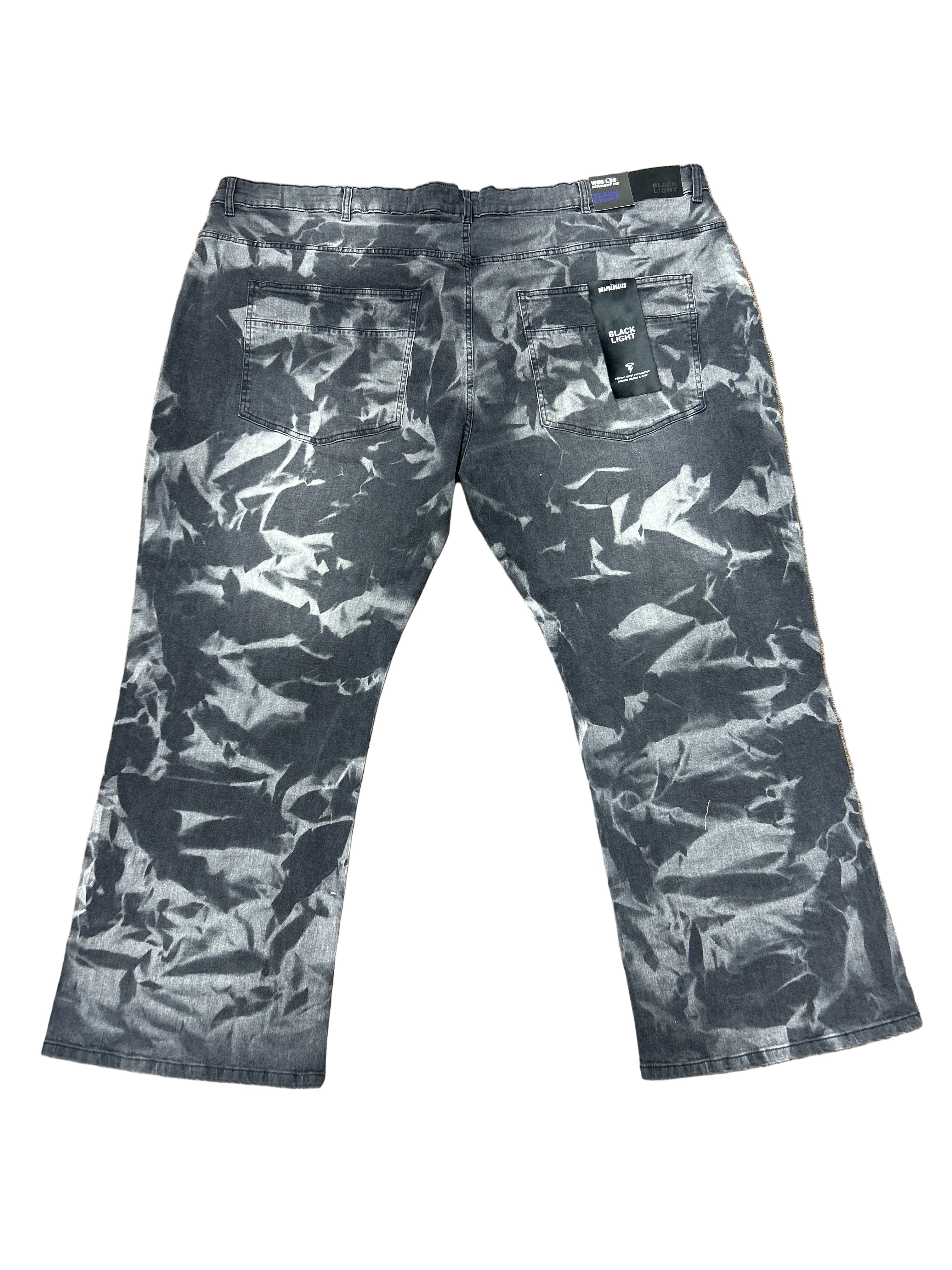 BLACK LIGHT RIPPED WAVY DENIM