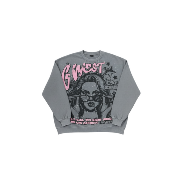 G WEST MY GIRL RHINESTONE CREWNECK
