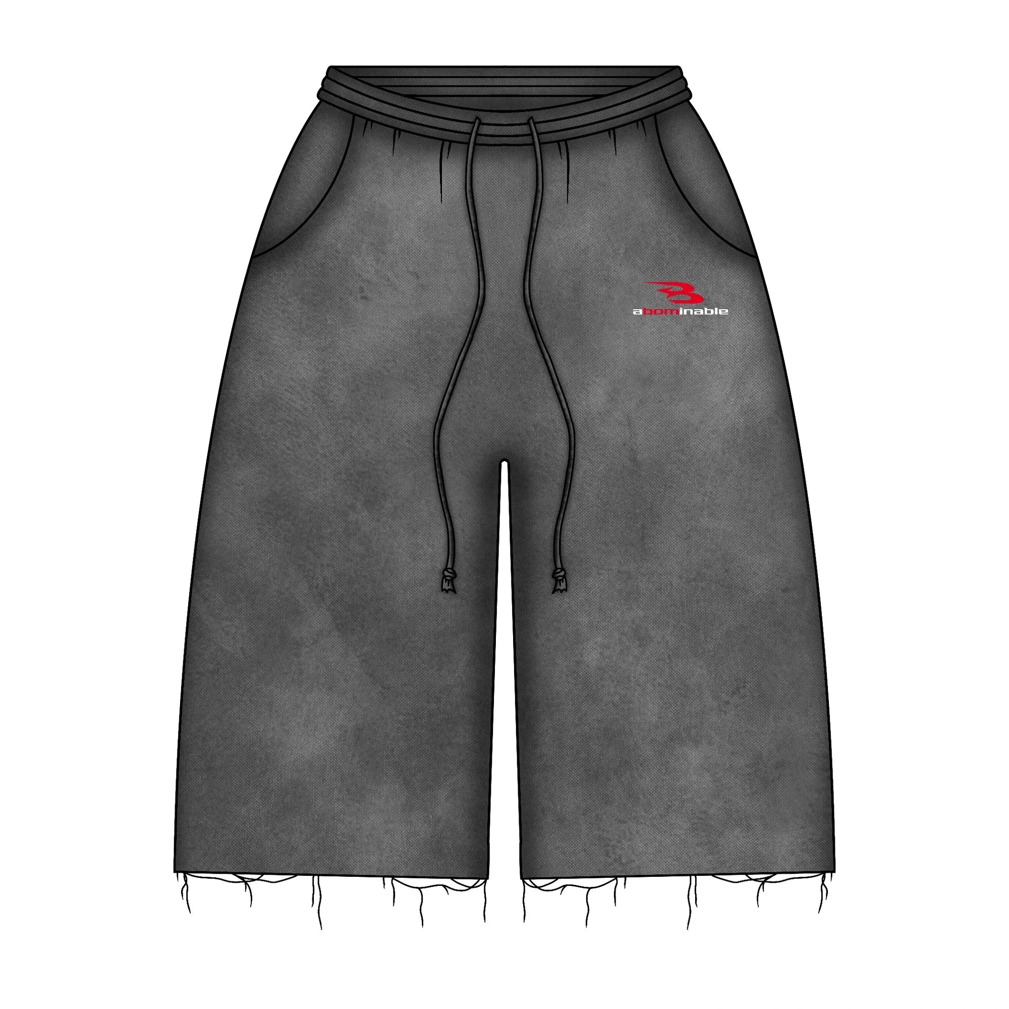 LUV ABOMINABLE WASHED LONG SHORTS by LUV ABOMINABLE
