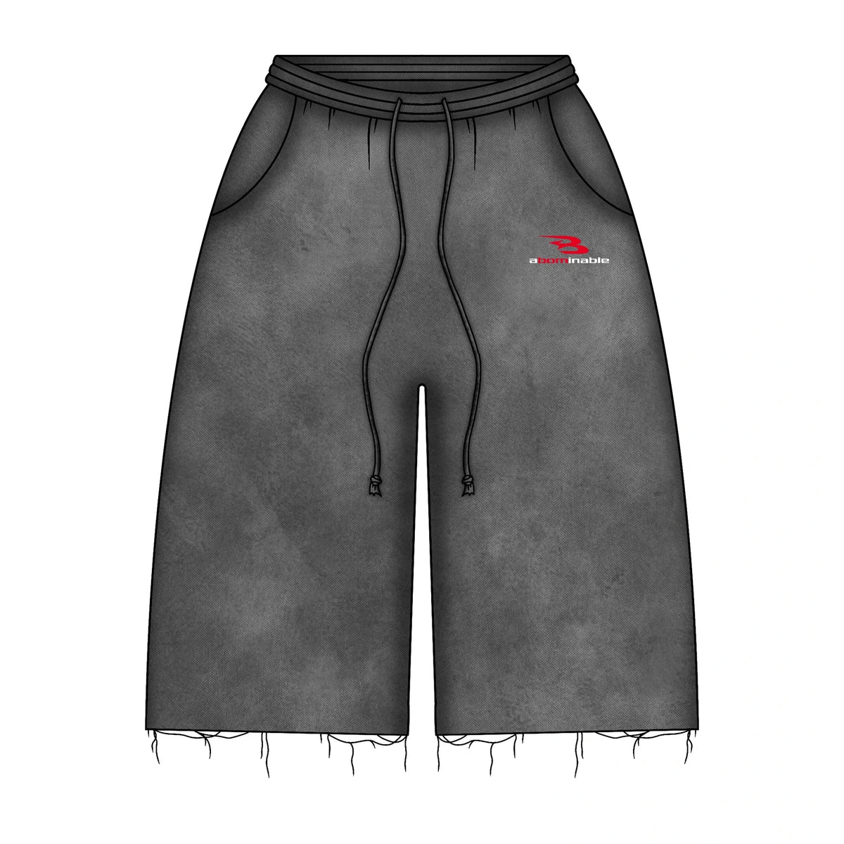LUV ABOMINABLE WASHED LONG SHORTS by LUV ABOMINABLE