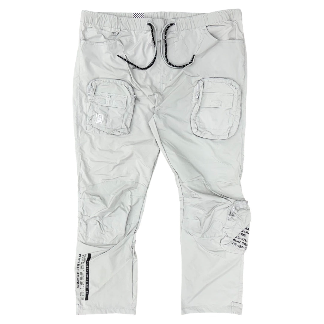 SMOKE RISE PRINTED NYLON TRACKPANTS-GREY by Smoke Rise