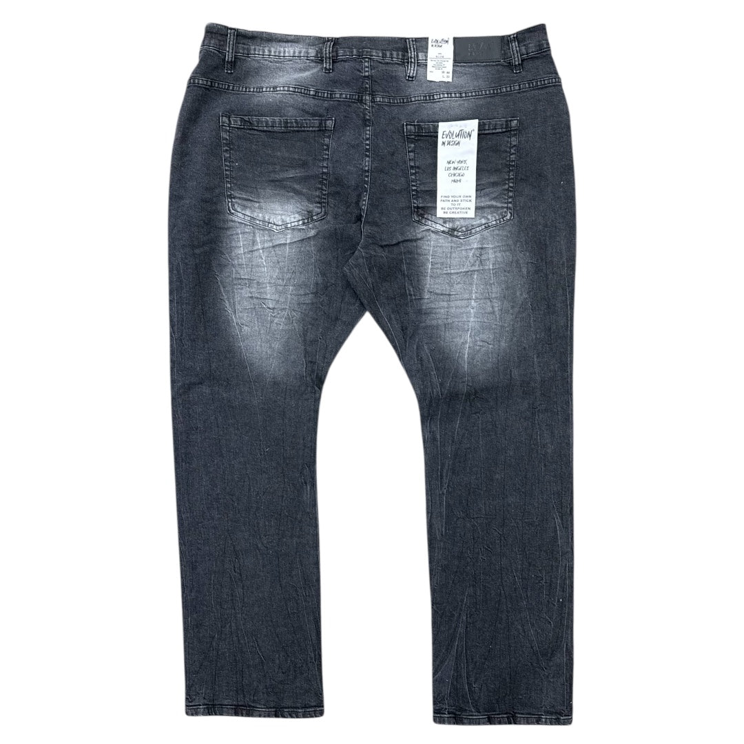 EVOLUTION STRAIGHT SLIM LEG DENIM-WASHED BLACK by Evolution