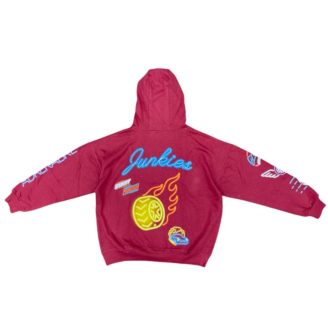 REBEL MINDS RACING HOODIE-MAROON by REBEL DNMT