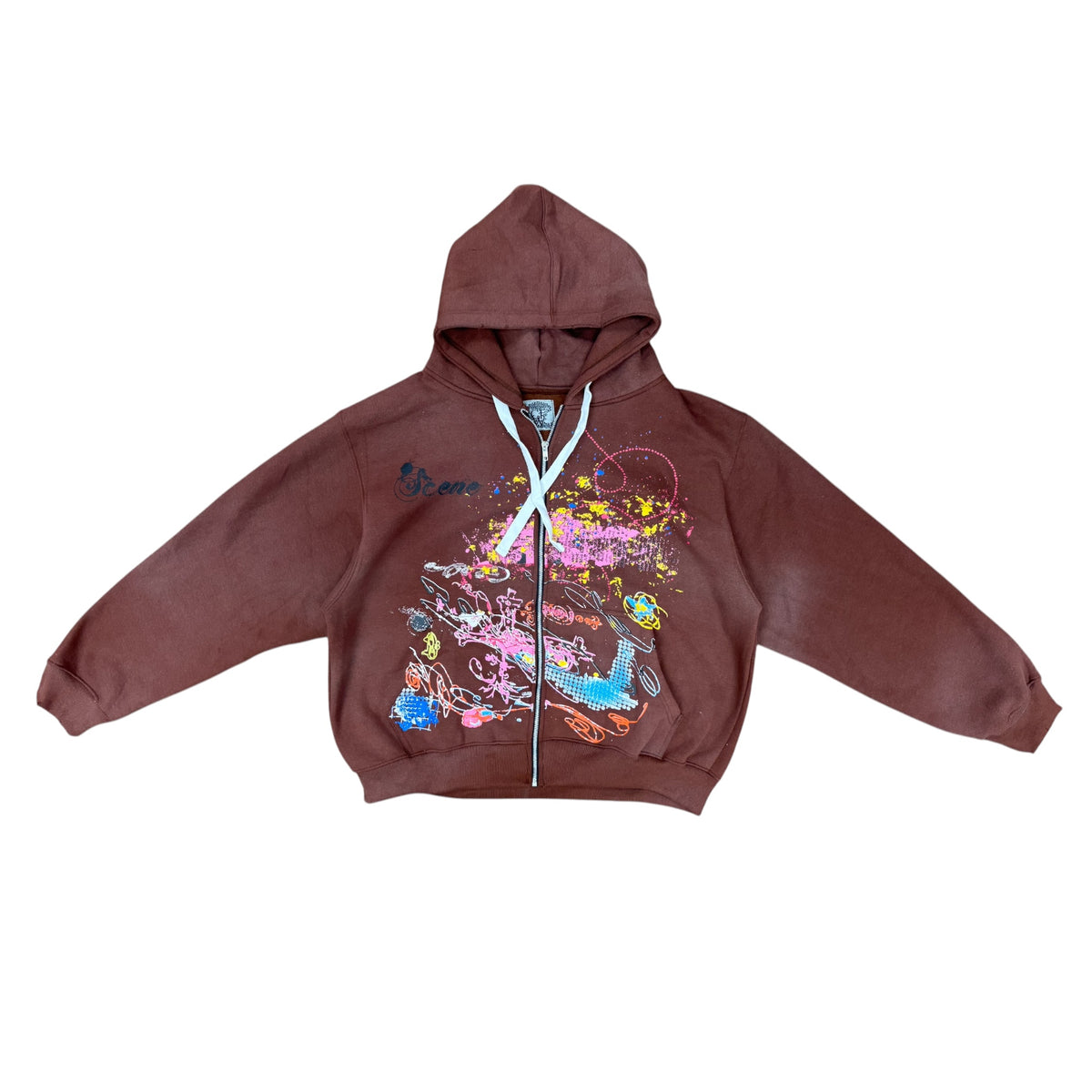 PAINT SPLASH ZIP UP HOODIE by Popout