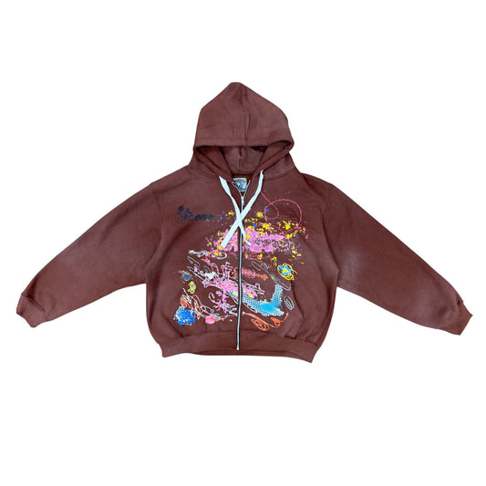 PAINT SPLASH ZIP UP HOODIE by Popout
