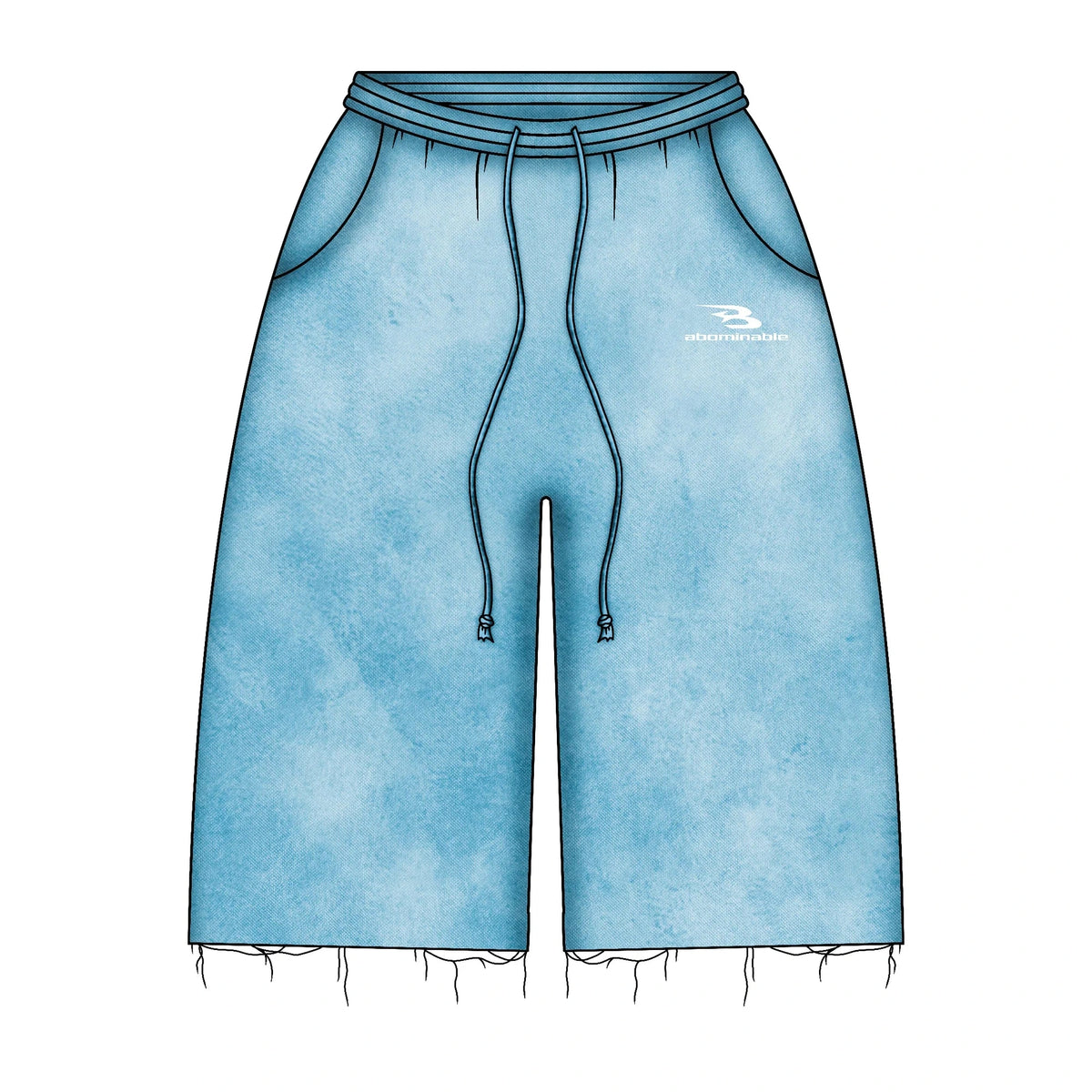 LUV ABOMINABLE WASHED LONG SHORTS by LUV ABOMINABLE