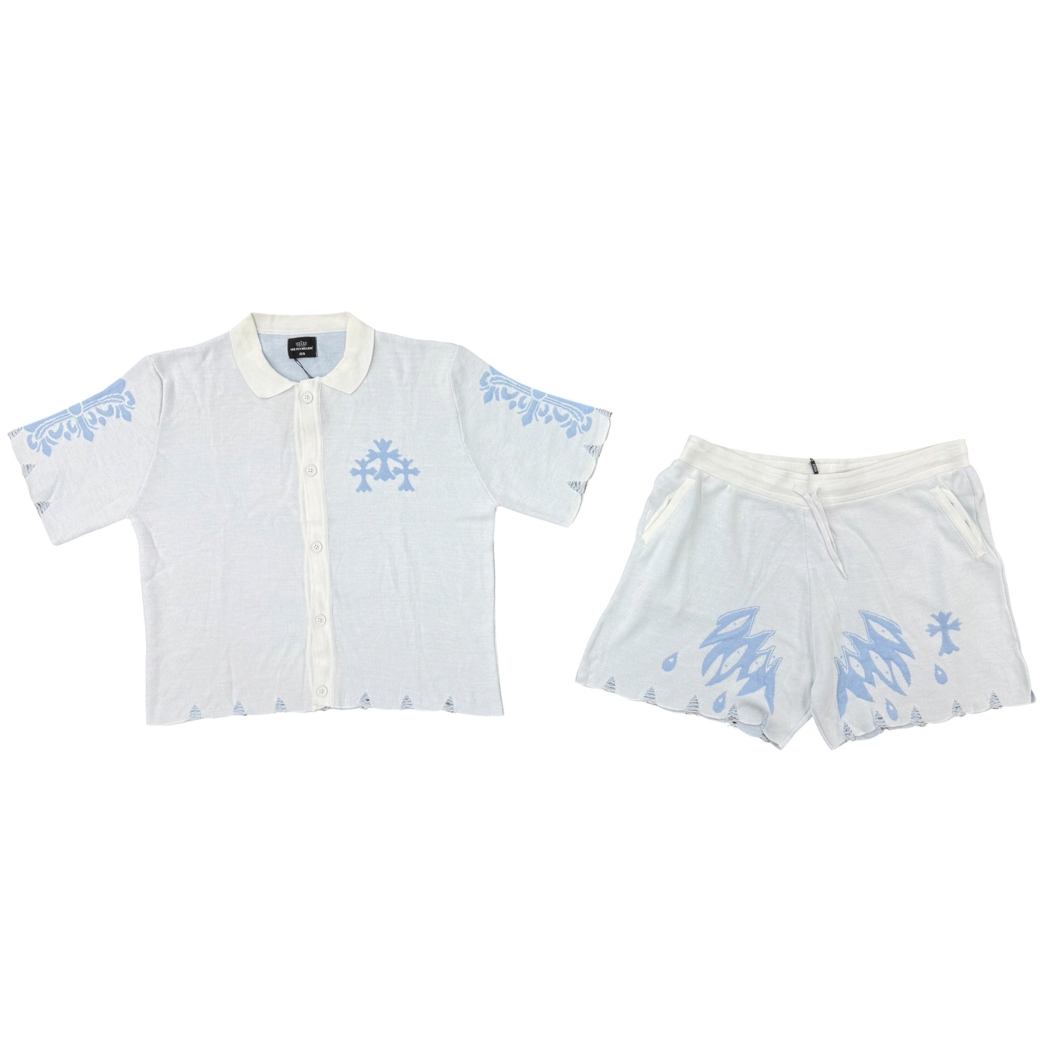 MENS TRIPLE CROSS KNITWEAR SHORT SET by ONE IN A MILLION