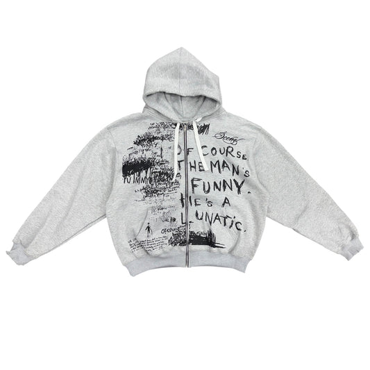 LUNATIC GRAPHIC ZIP UP HOODIE by Popout