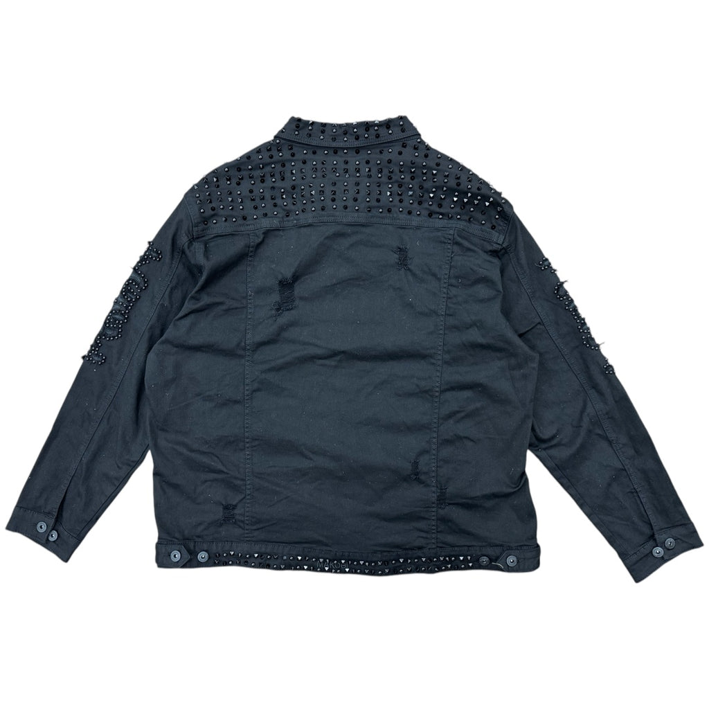 MAKOBI SPIKE DENIM JACKET-BLACK