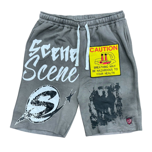 BAGGY DRYWASH PATCHWORK SHORTS by Popout