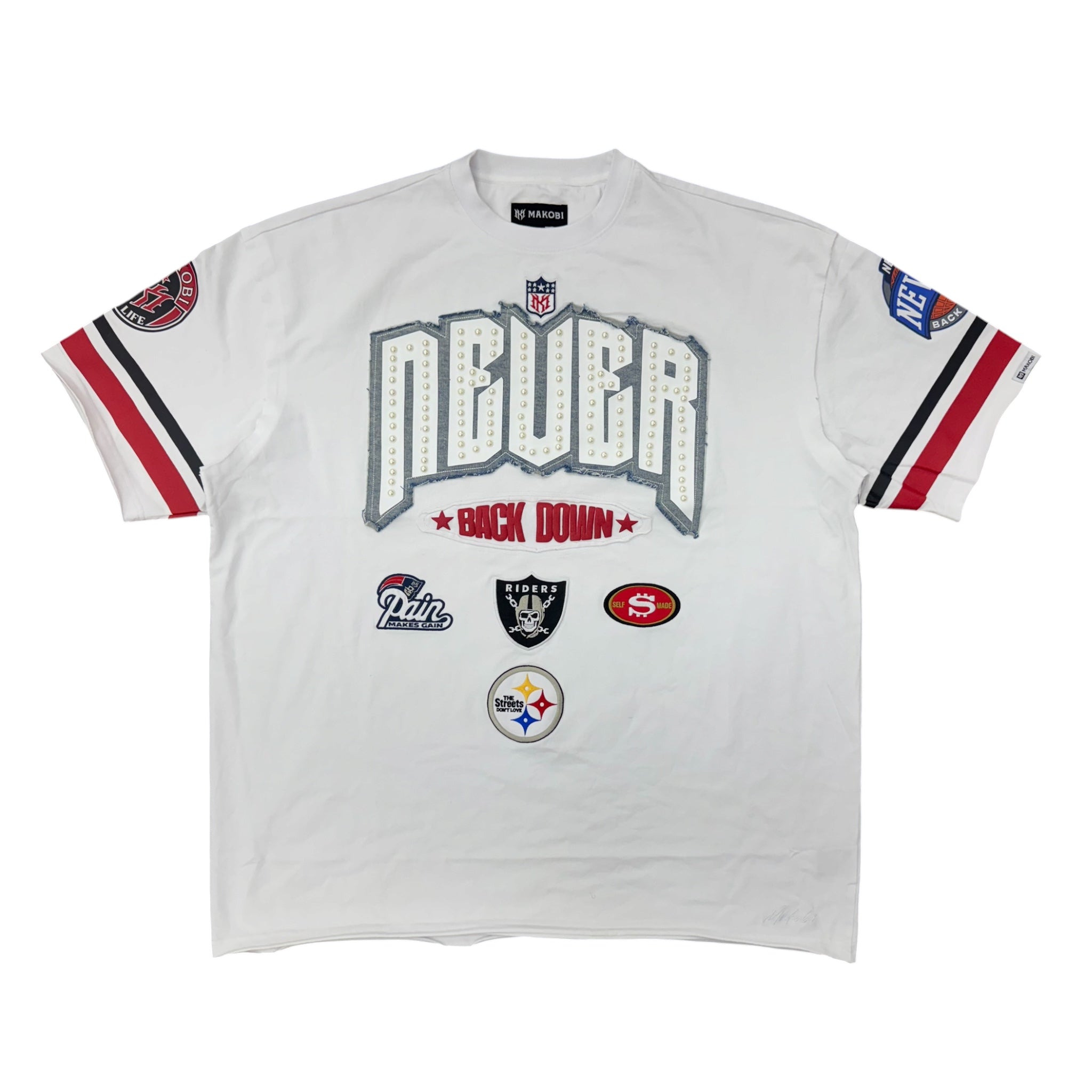 MAKOBI NEVER BACK DOWN BOXED TEE by Makobi