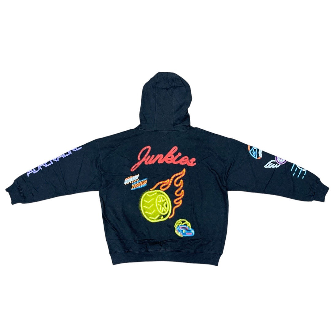 REBEL MINDS RACING HOODIE-BLACK by REBEL DNMT