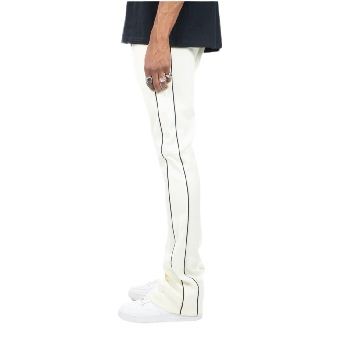 REBEL MINDS STACK TRACKPANTS -CREAM