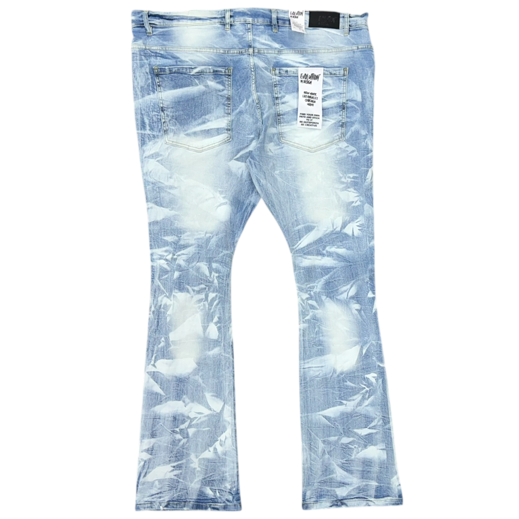EVOLUTION STACKED JEANS-ICE BLUE