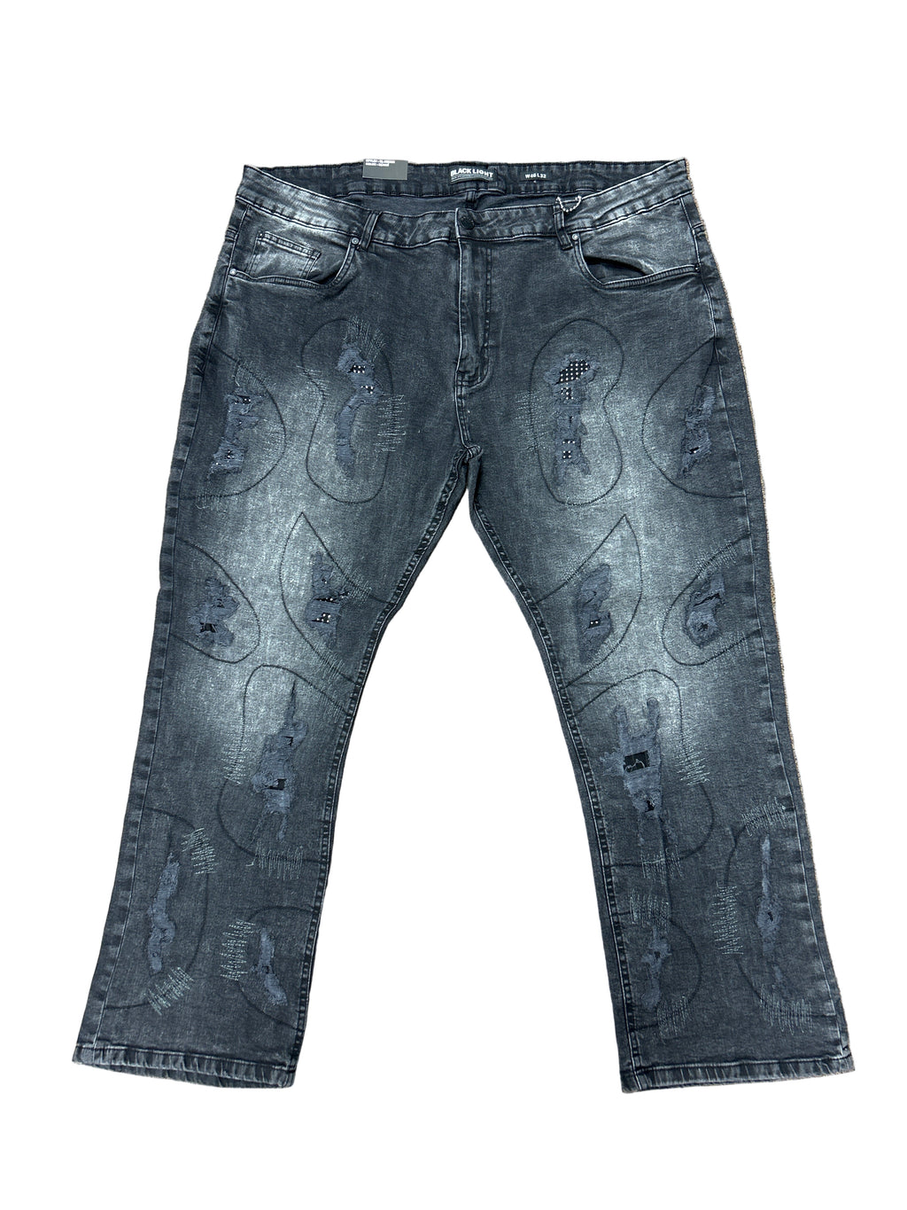 BLACK LIGHT DISTRESSED DENIM