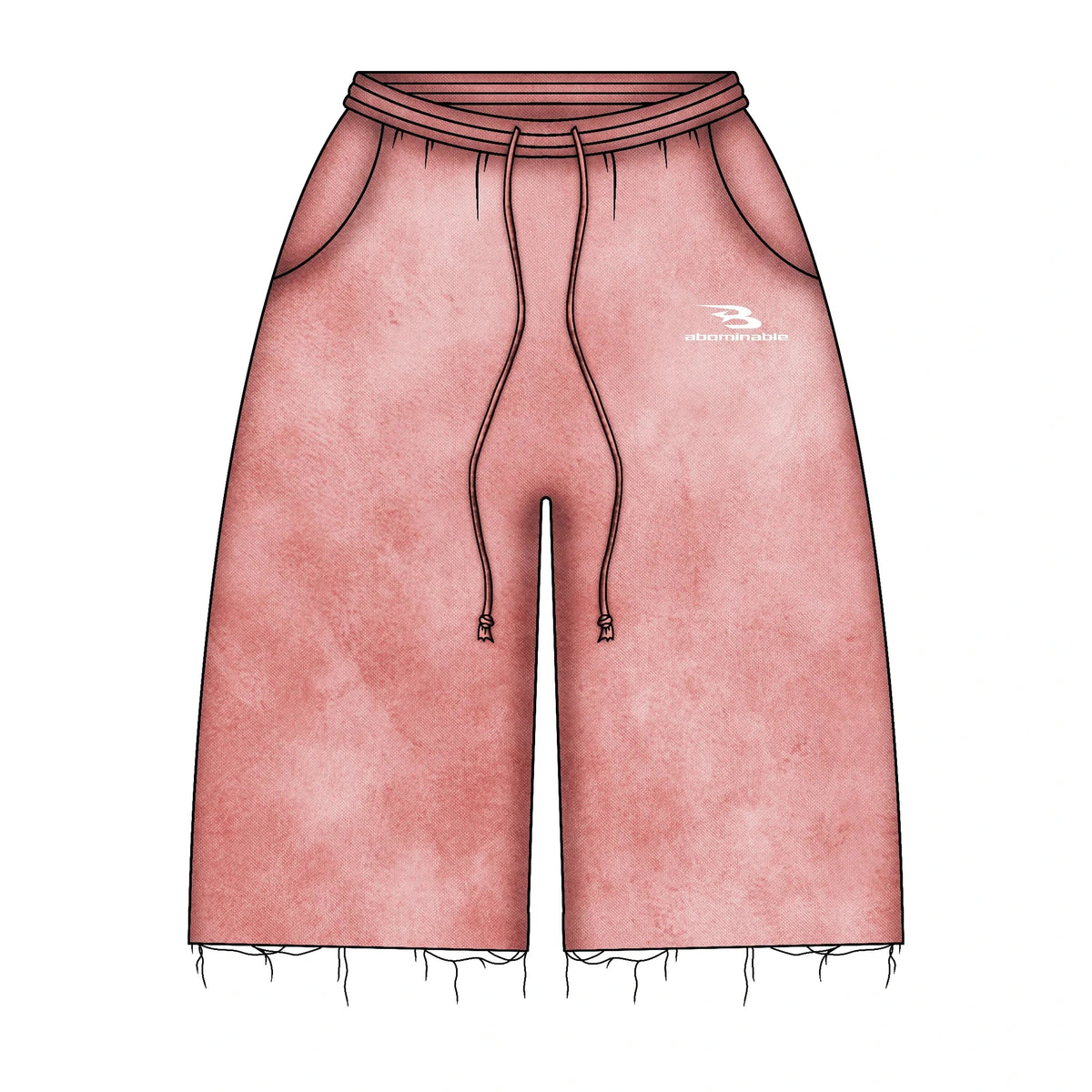 LUV ABOMINABLE WASHED LONG SHORTS by LUV ABOMINABLE