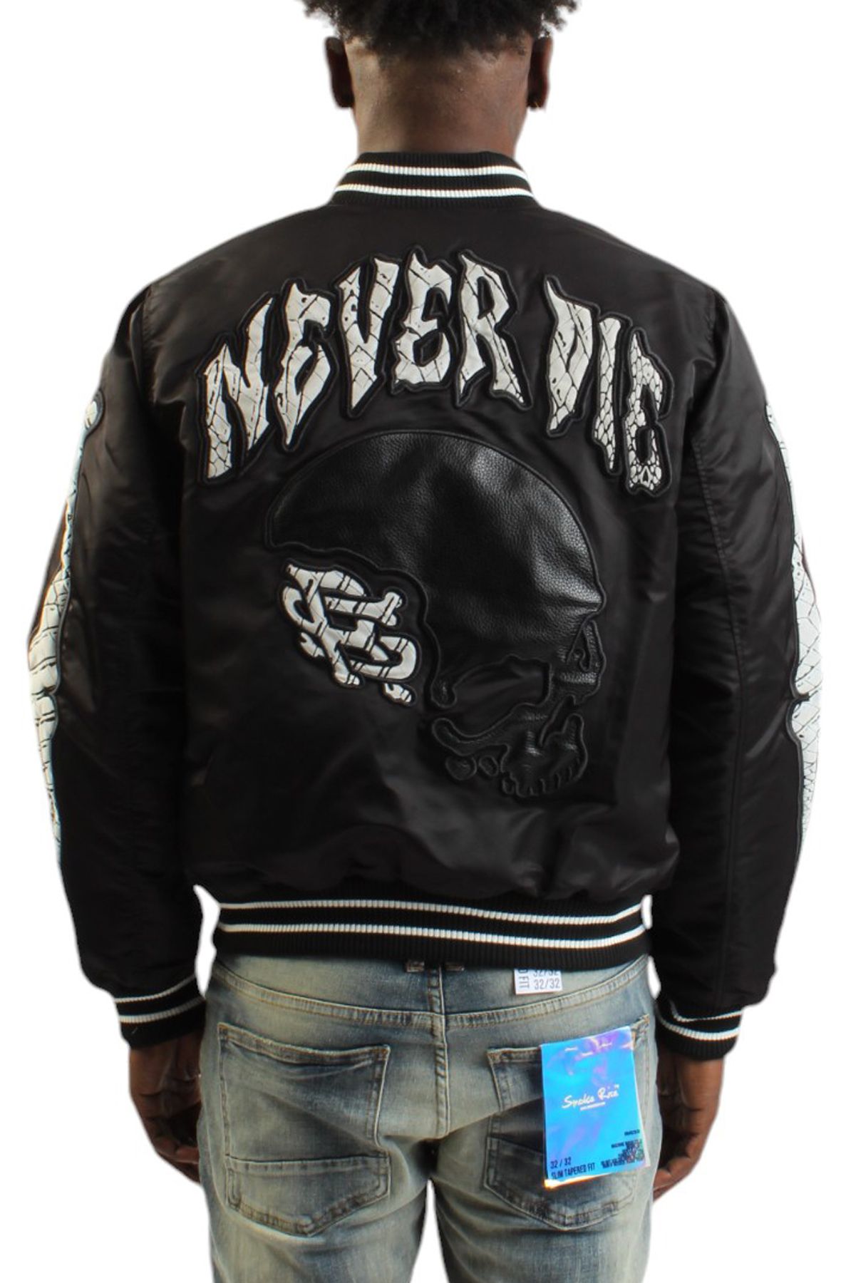 SMOKE RISE SATIN NEVER DIE JACKET by Smoke Rise