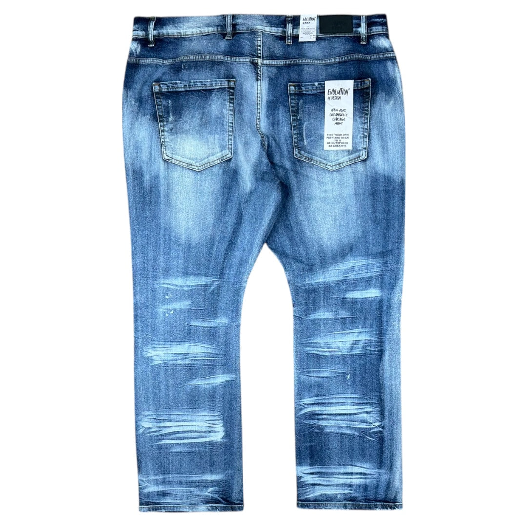 EVOLUTION SLIM STRAIGHT DENIM-S.BLUE