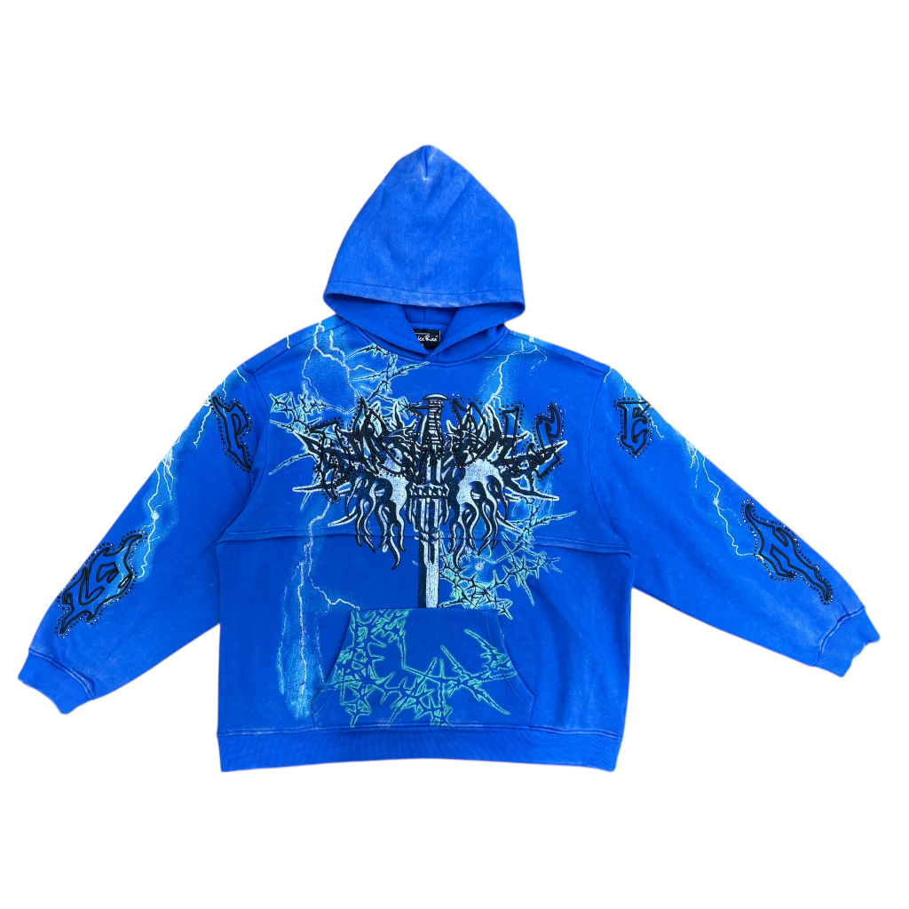 SMOKE RISE OVERSIZE HOODIE-ROYAL