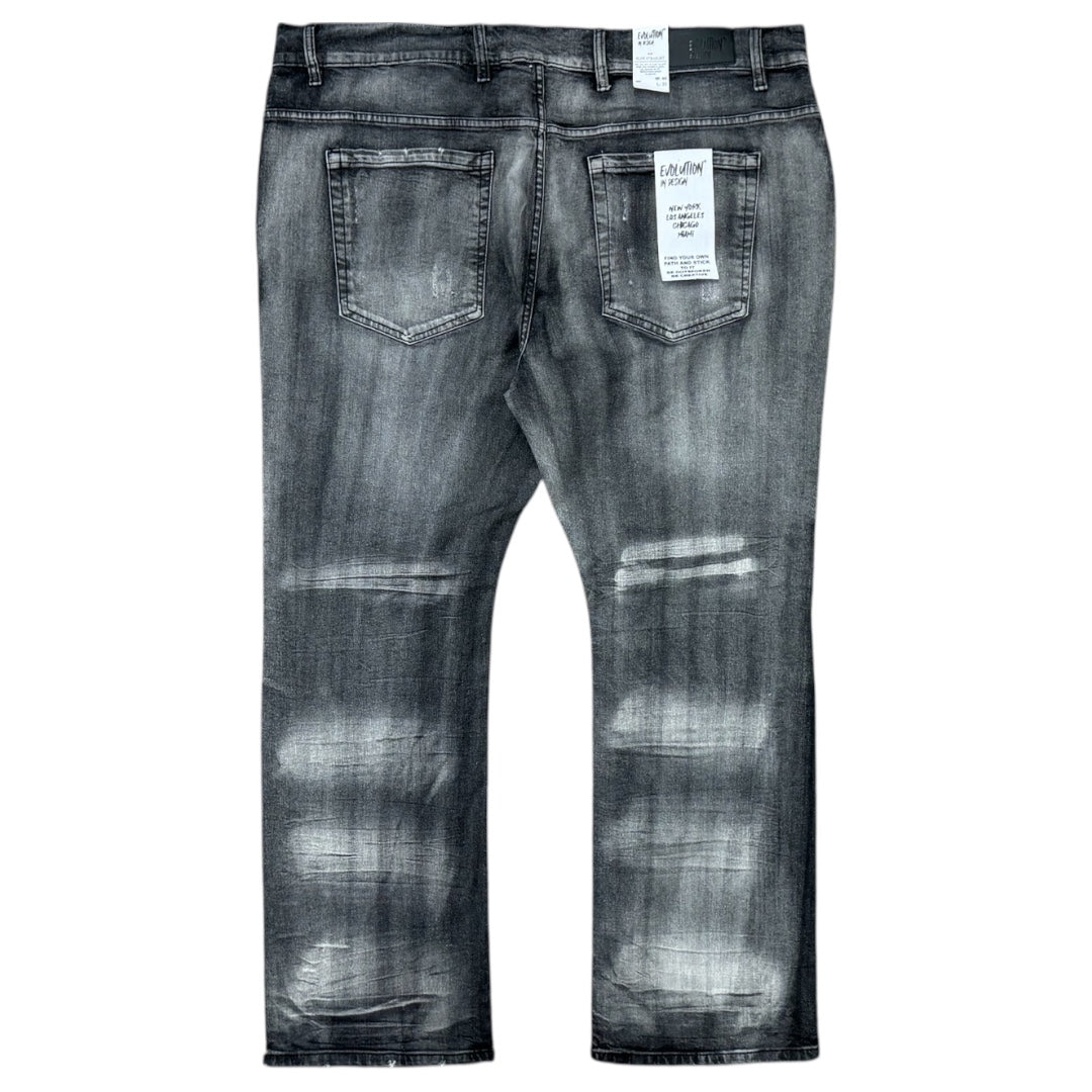 EVOLUTION SLIM STRAIGHT DENIM-WASHED BLACK
