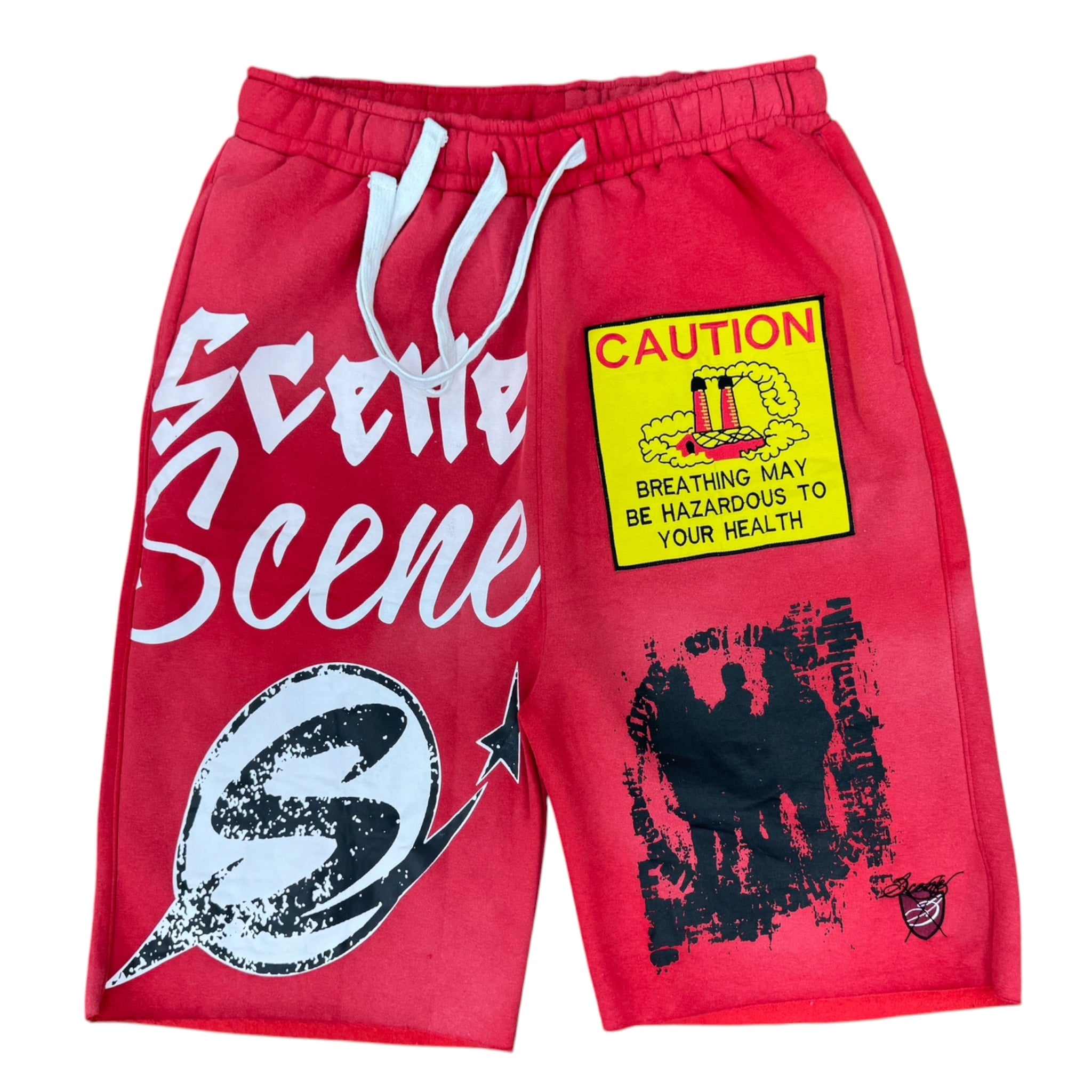 BAGGY DRYWASH PATCHWORK SHORTS by Popout
