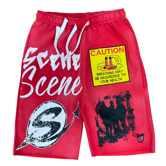 BAGGY DRYWASH PATCHWORK SHORTS by Popout