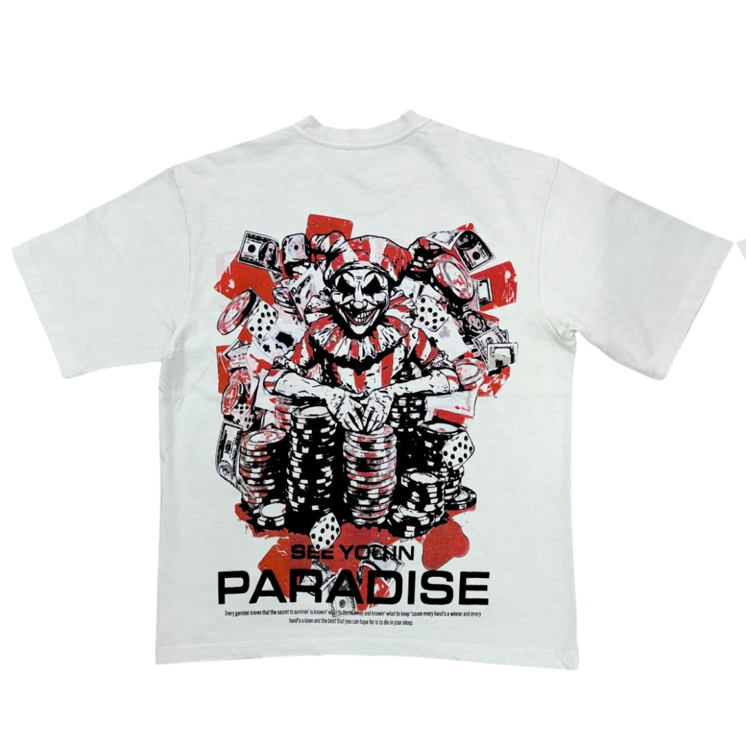 PARADISE CLUB JESTER CROP T-OFF WHITE