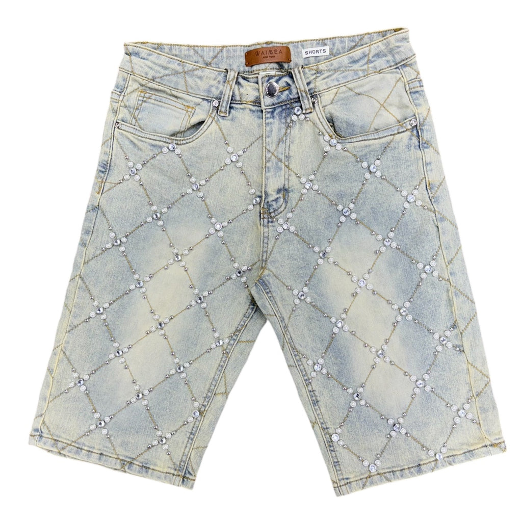 WAIMEA DIAMOND PEARL JORTS-VINTAGE BLUE