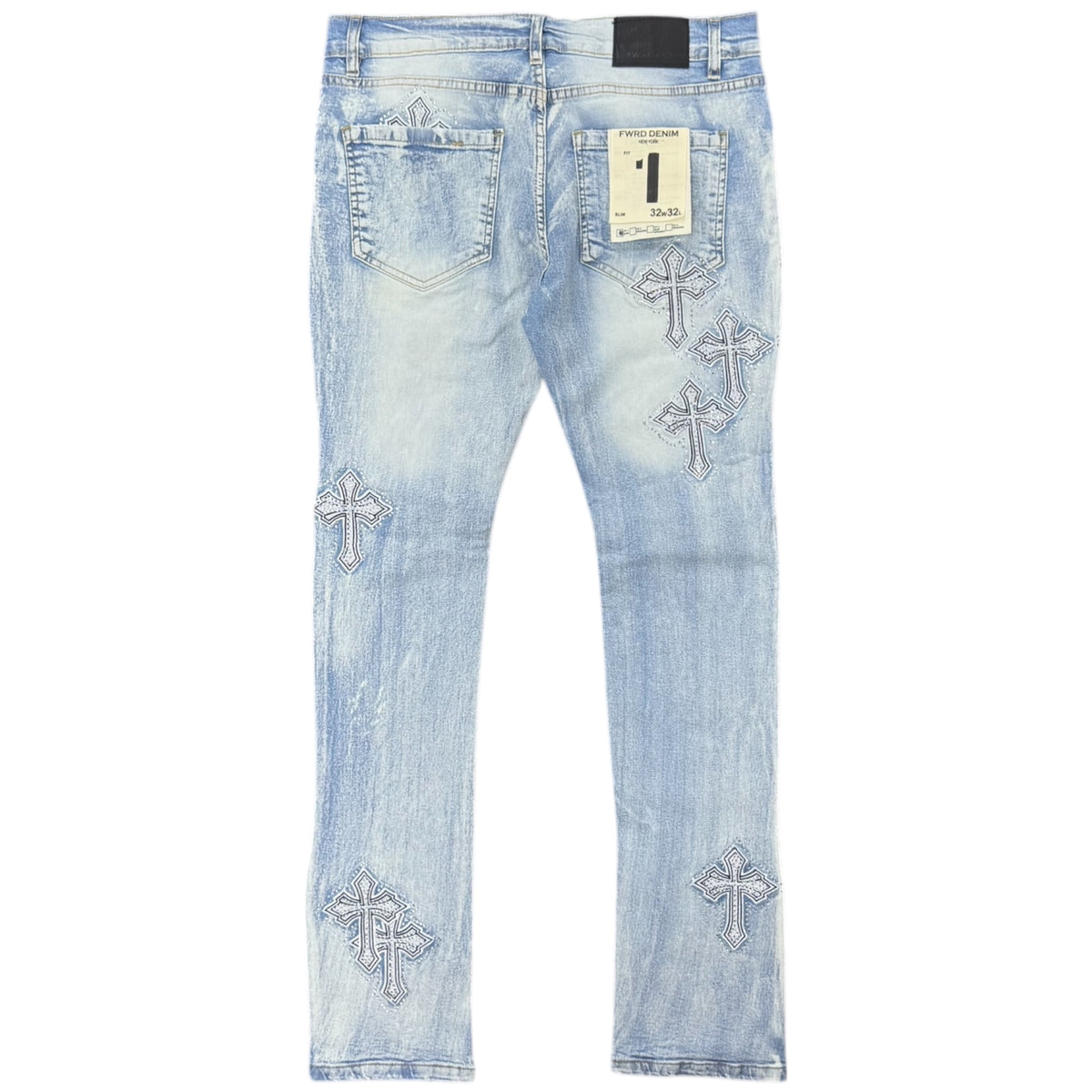 KIDS SLIM CRYSTAL TEMPLAR DENIM PANT by FWRD