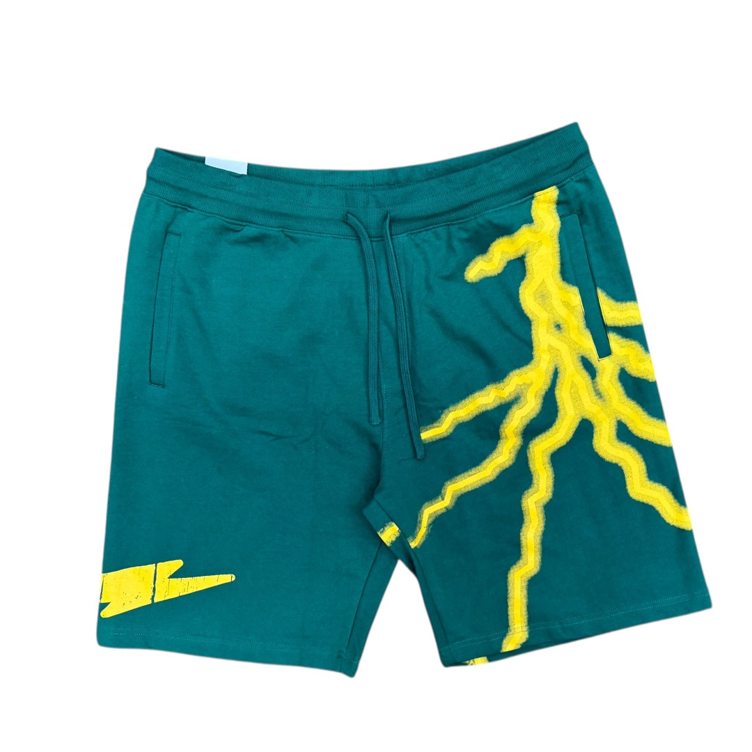 REBEL MINDS FRENCH TERRY SHORTS-GREEN