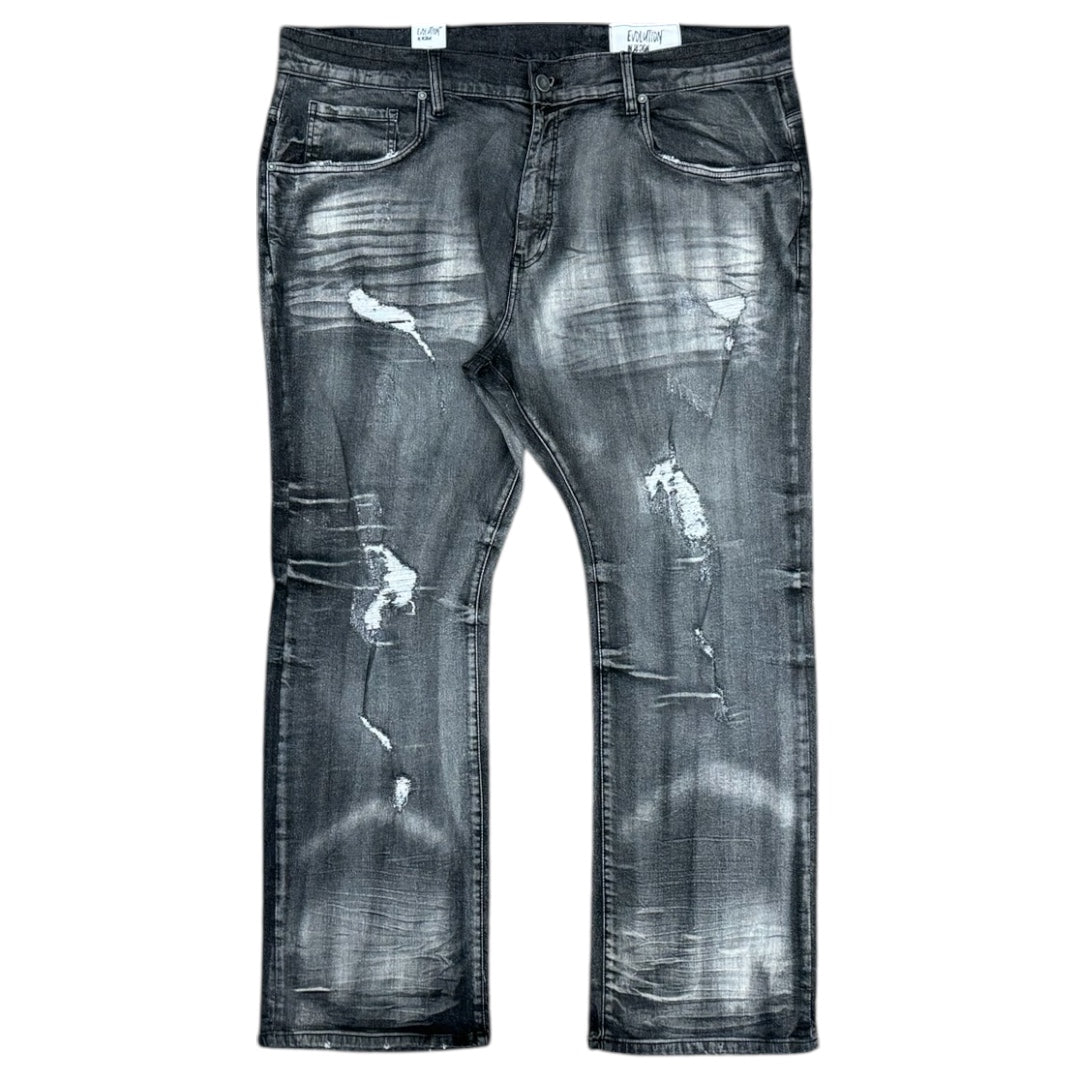 EVOLUTION SLIM STRAIGHT DENIM-WASHED BLACK