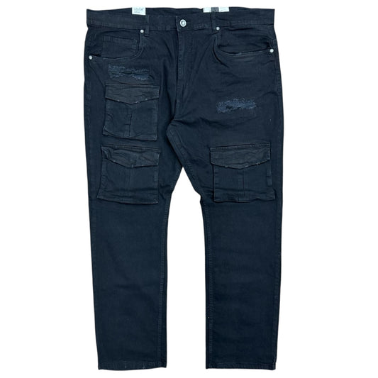 EVOLUTION SLIM COMBAT CARGO JEAN-JET BLACK by Evolution