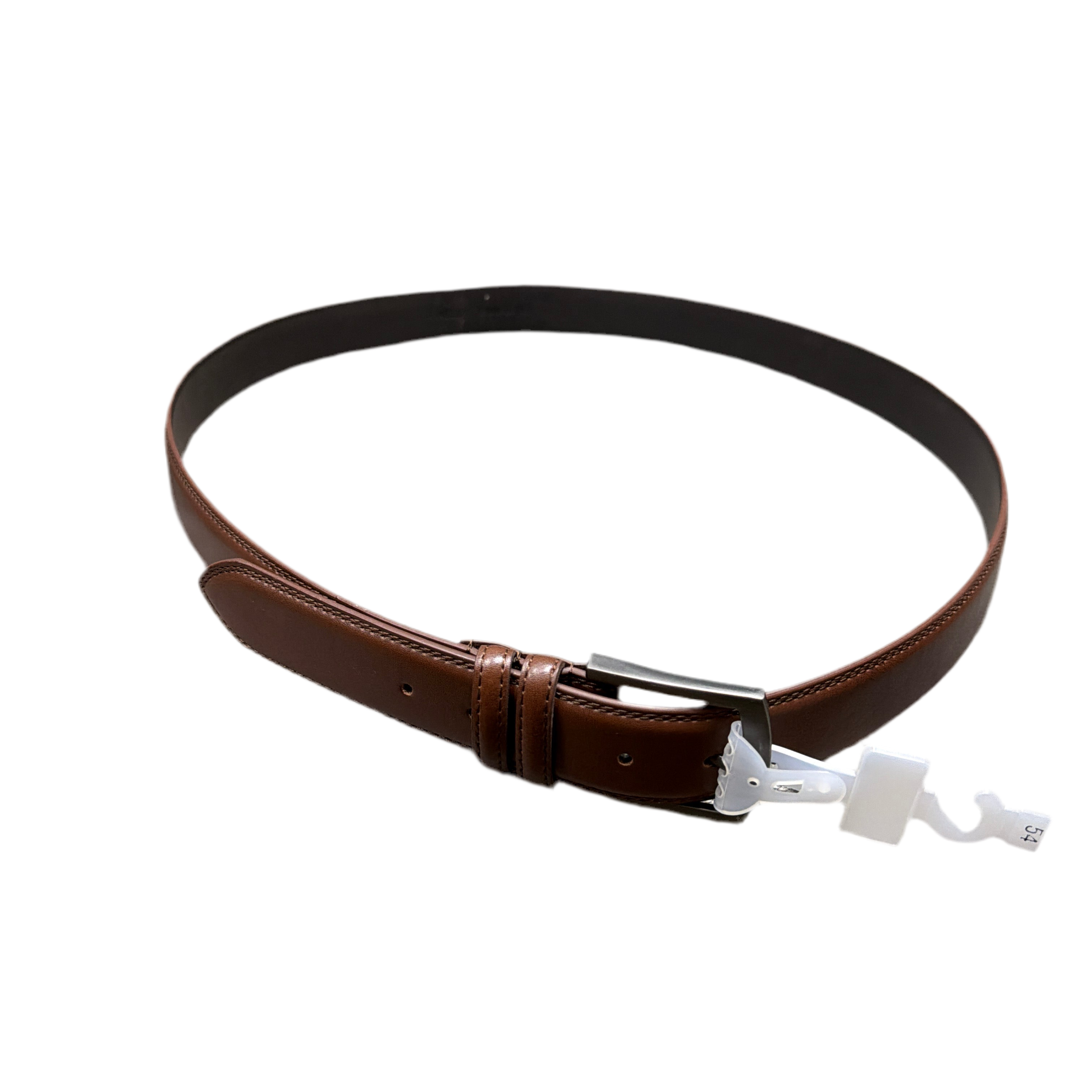 GENUINE LEATHER STITCHED BROWN BELT