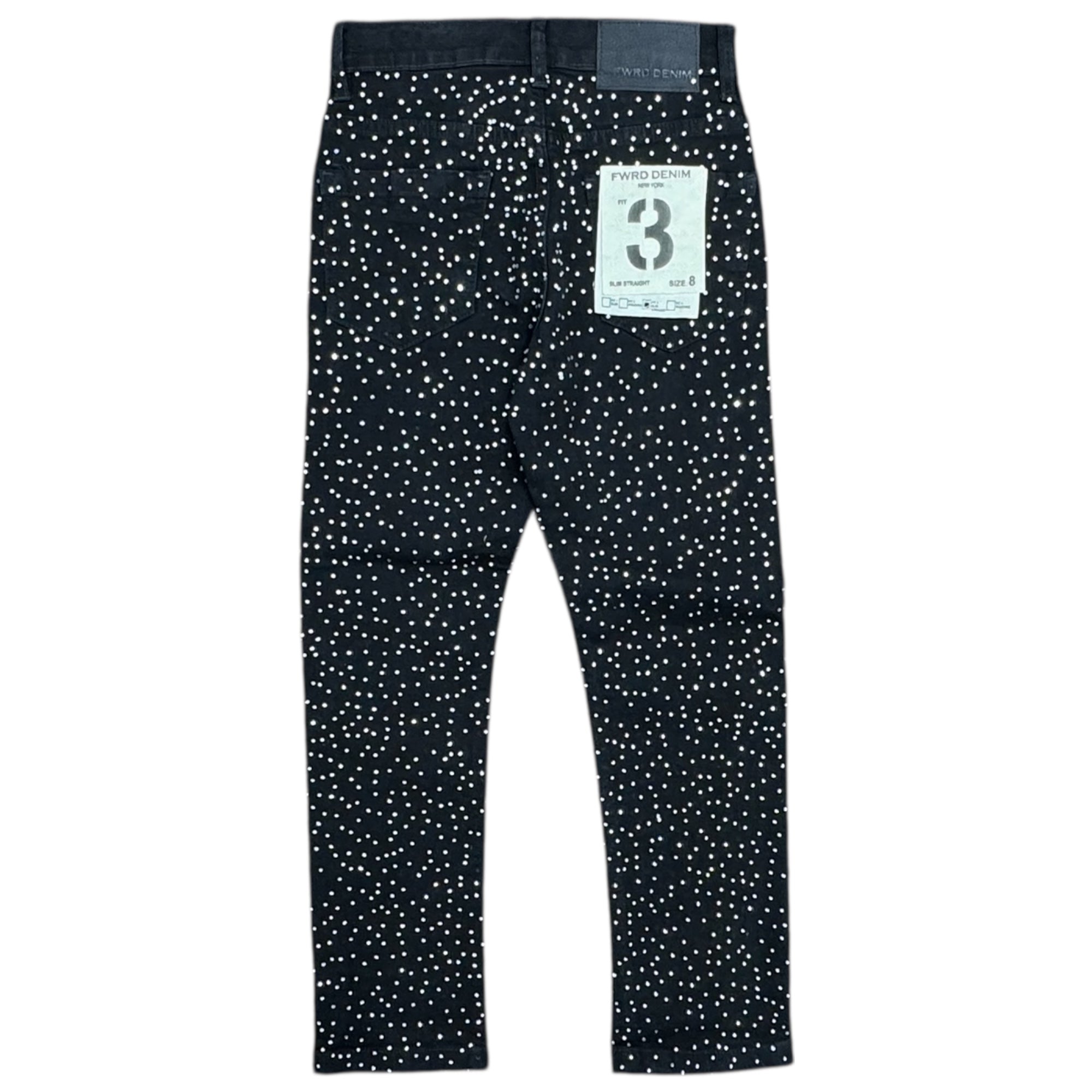 FWRD RHINESTONE FLOWER DENIM JEANS