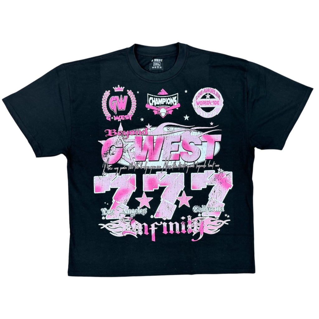 G WEST 777 TEE-BLACK/PINK