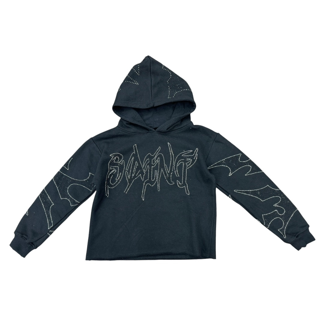FWRD KIDS RHINESTONE HOODIE-BLACK