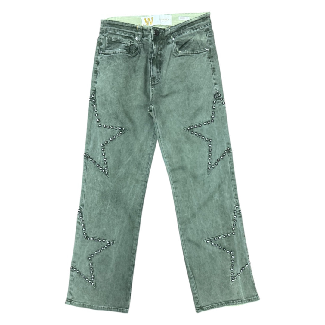 WAIMEA BAGGY PEARL PANTS-OLIVE