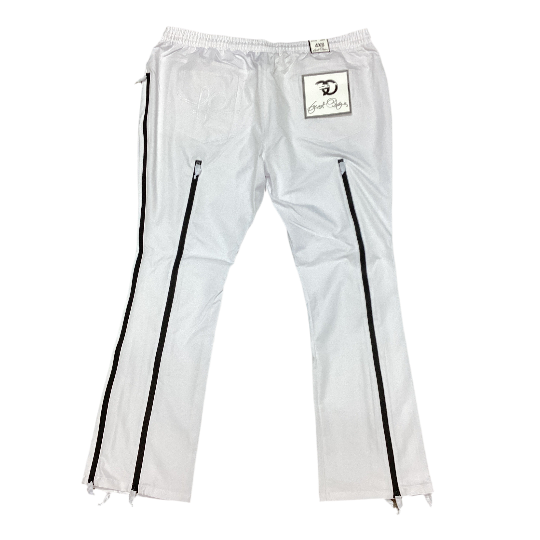 FROST ZERELLY NYLON STACKED PANT-WHITE