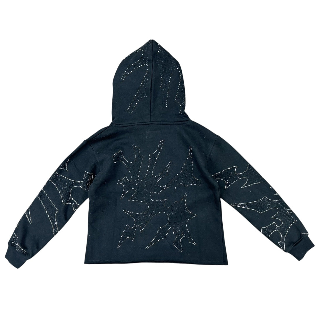 FWRD KIDS RHINESTONE HOODIE-BLACK