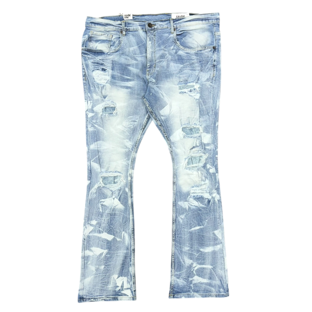 EVOLUTION STACKED JEANS-ICE BLUE