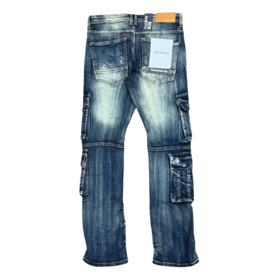 ARKETYPE CARGO FLARE DENIM-DARK VINTAGE by ARKETYPE