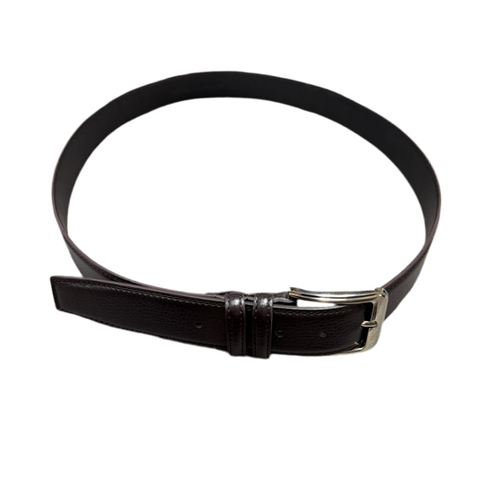 GENUINE LEATHER DARK BROWN STITCHED BELT by BELTS