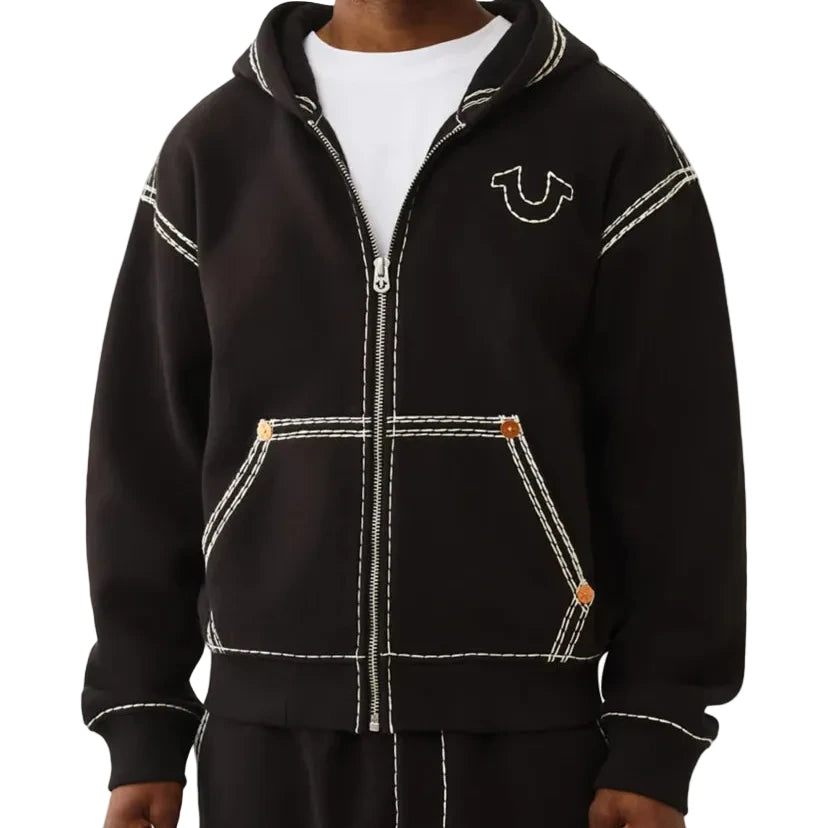 TRUE RELIGION SUPER T BOXY ZIP UP