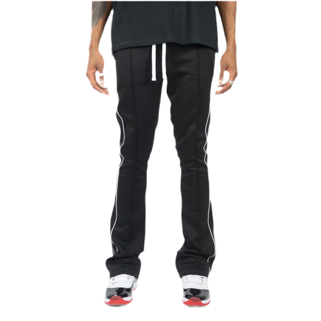 REBEL MINDS STACK TRACKPANTS-BLACK