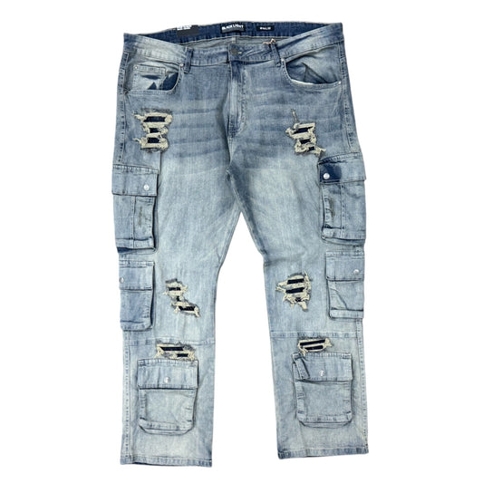 BLACK LIGHT DISTRESSED CARGO JEANS by Black Light